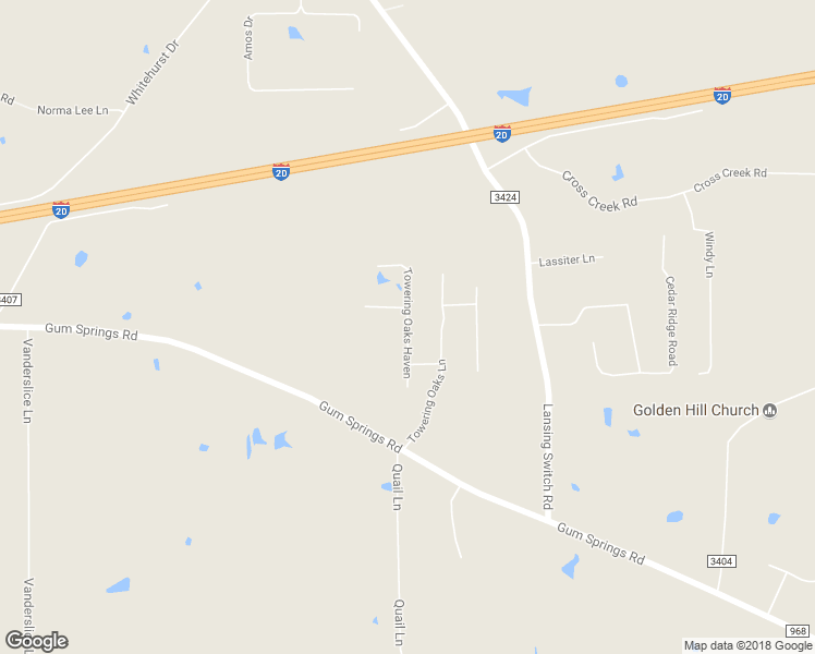 map of restaurants, bars, coffee shops, grocery stores, and more near 245 Towering Oaks Haven in Longview