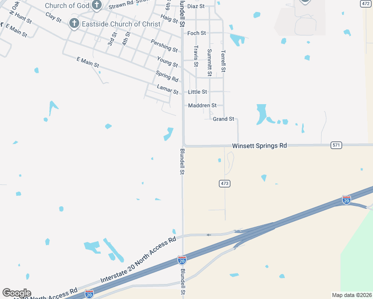 map of restaurants, bars, coffee shops, grocery stores, and more near 118 Highway 571 in Ranger