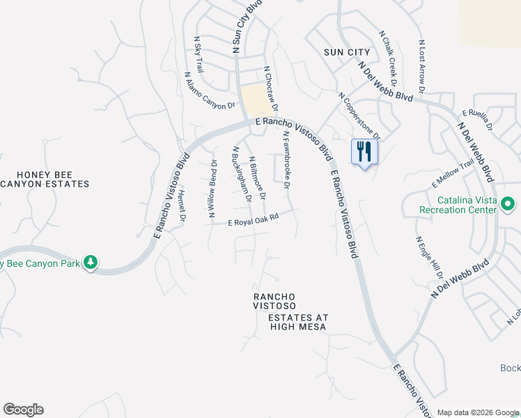 map of restaurants, bars, coffee shops, grocery stores, and more near 14070 North Buckingham Drive in Oro Valley