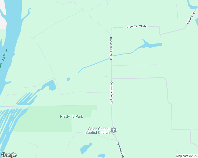 map of restaurants, bars, coffee shops, grocery stores, and more near 4989 Coosada Ferry Road in Montgomery