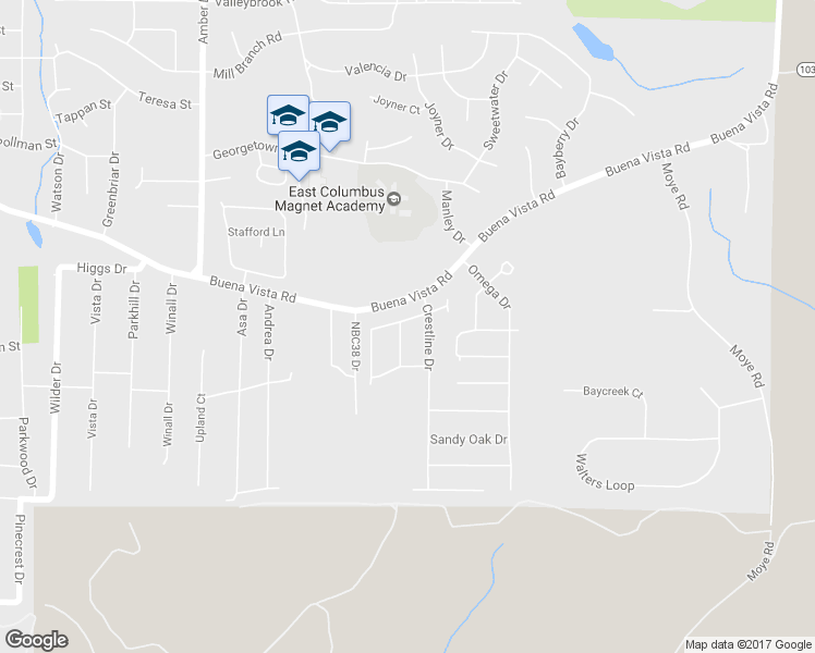 map of restaurants, bars, coffee shops, grocery stores, and more near 774 Red Oak Drive in Columbus