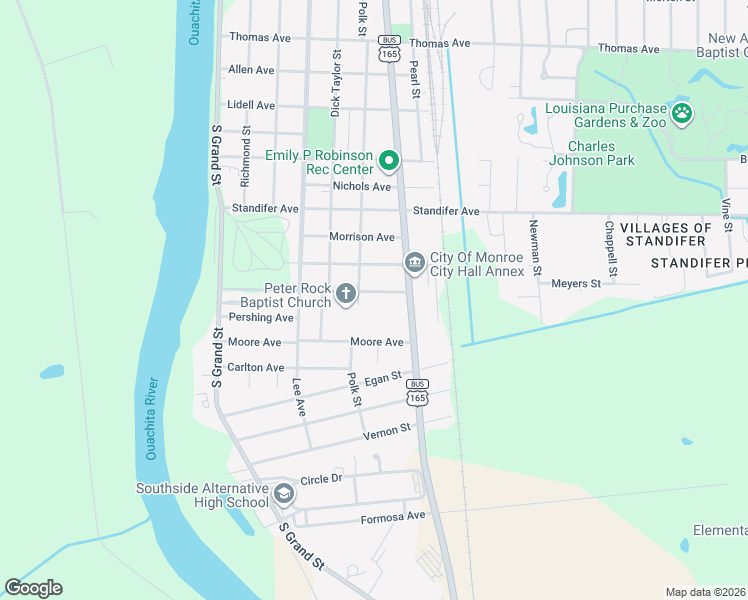 map of restaurants, bars, coffee shops, grocery stores, and more near 606 Benton Ave in Monroe