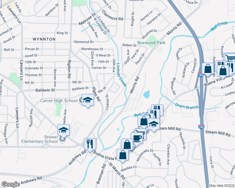 map of restaurants, bars, coffee shops, grocery stores, and more near 764 Terminal Court in Columbus