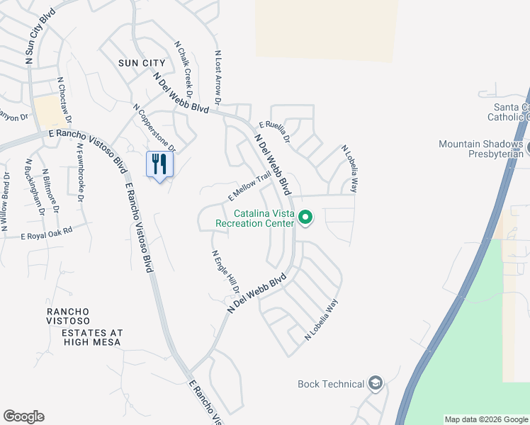 map of restaurants, bars, coffee shops, grocery stores, and more near 14027 North Cirrus Hill Drive in Oro Valley