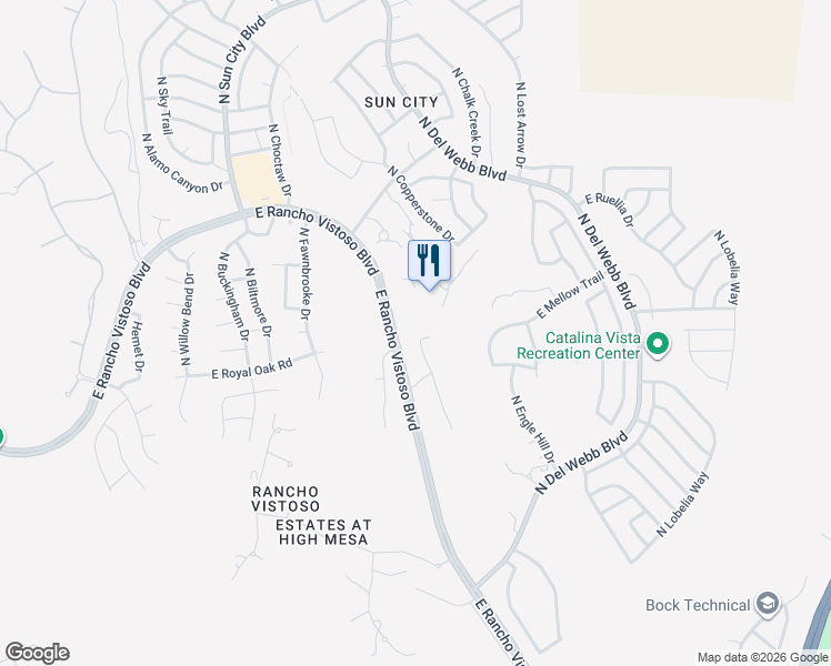 map of restaurants, bars, coffee shops, grocery stores, and more near 14051 North Desert Butte Drive in Oro Valley