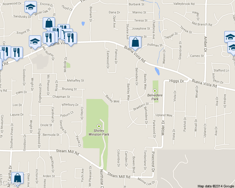 map of restaurants, bars, coffee shops, grocery stores, and more near 813 McCormick Place in Columbus