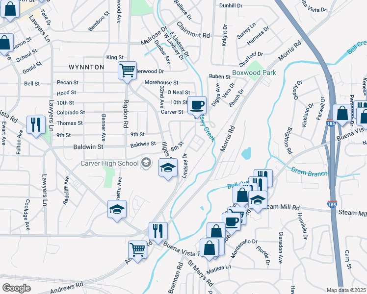 map of restaurants, bars, coffee shops, grocery stores, and more near 774 Illges Road in Columbus