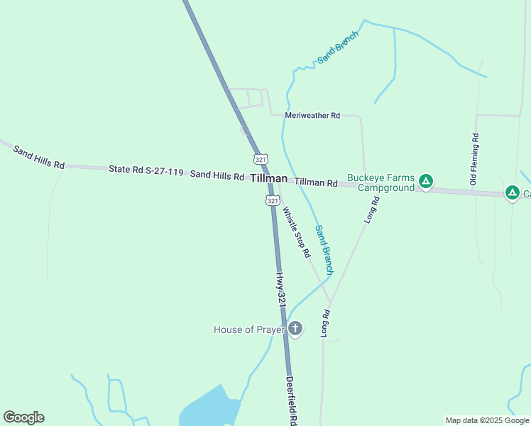 map of restaurants, bars, coffee shops, grocery stores, and more near 12141 Deerfield Road in Tillman
