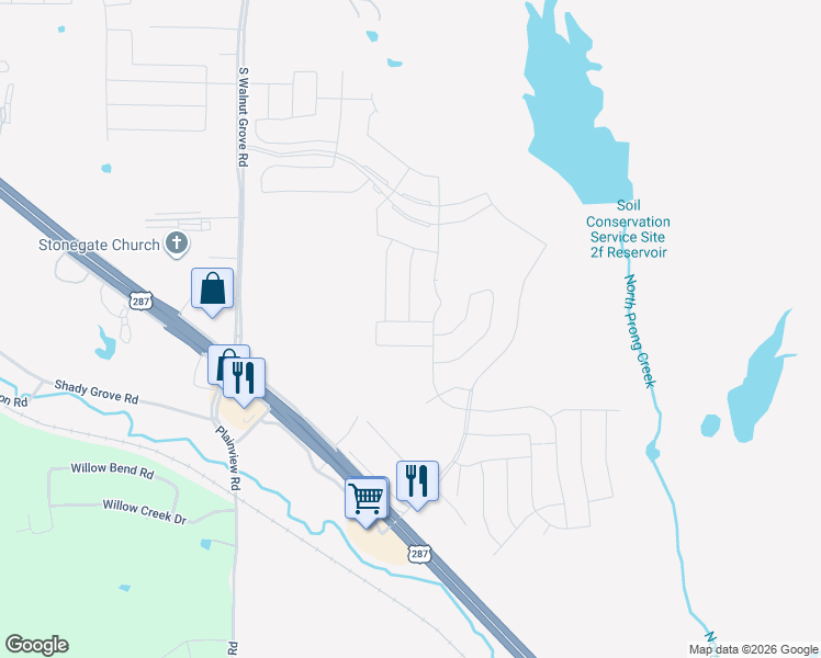 map of restaurants, bars, coffee shops, grocery stores, and more near 1892 South Walnut Grove Road in Midlothian