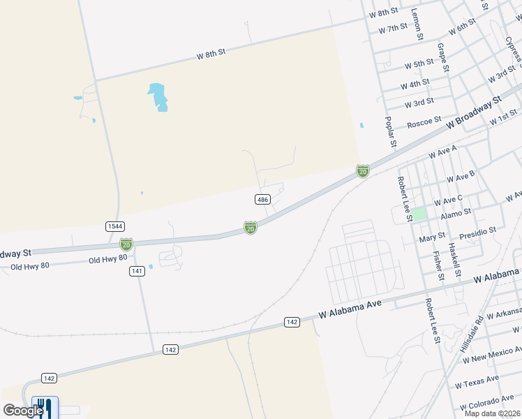 map of restaurants, bars, coffee shops, grocery stores, and more near 1500 West Broadway Street in Sweetwater