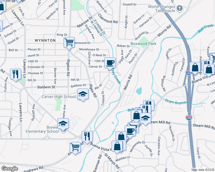 map of restaurants, bars, coffee shops, grocery stores, and more near 774 Illges Road in Columbus