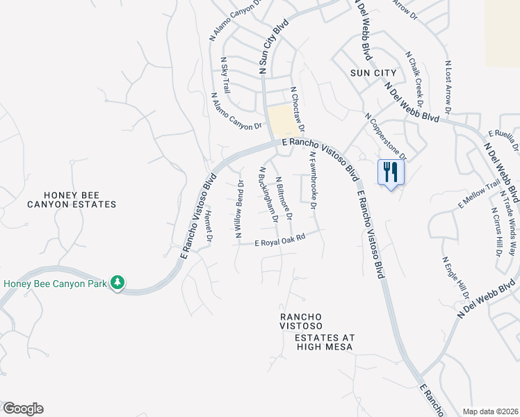 map of restaurants, bars, coffee shops, grocery stores, and more near 1042 East Ritz Court in Oro Valley