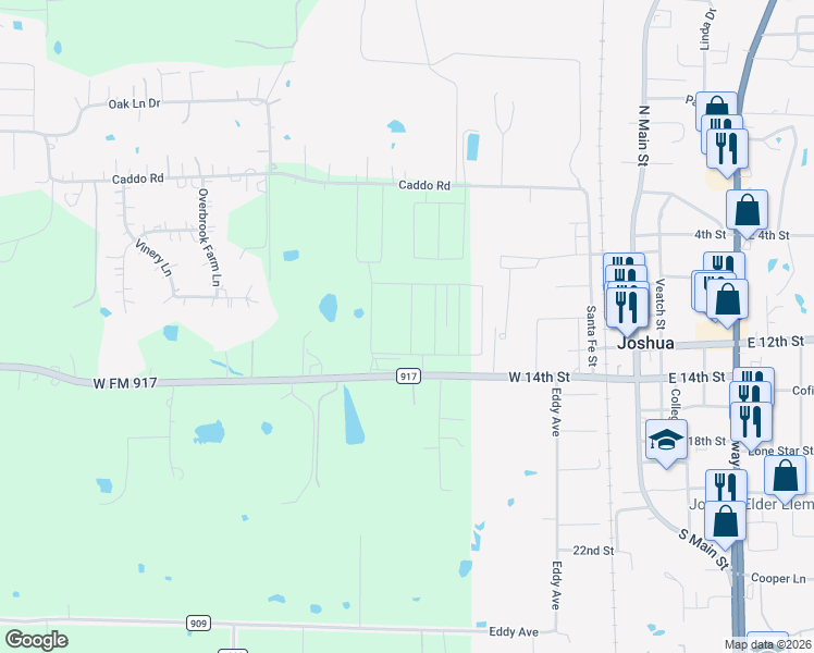 map of restaurants, bars, coffee shops, grocery stores, and more near 27 Harrier Street in Joshua