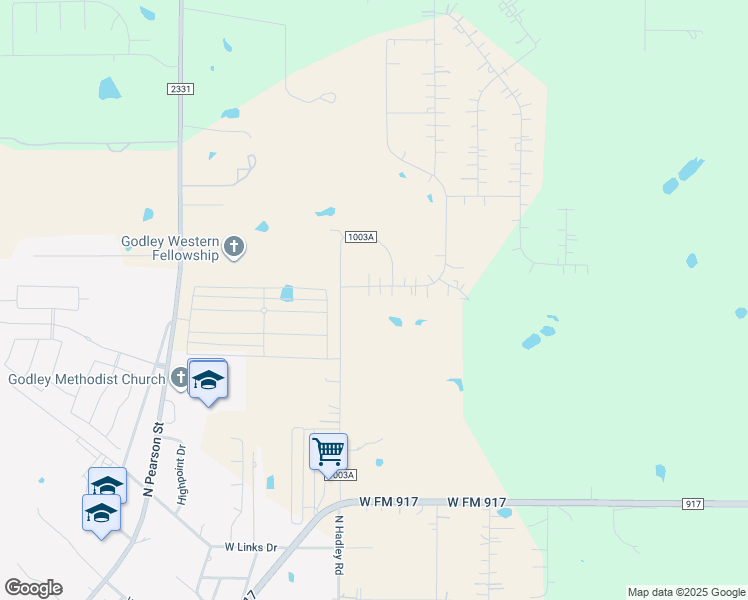 map of restaurants, bars, coffee shops, grocery stores, and more near 6505 Starlight Ranch Road in Godley