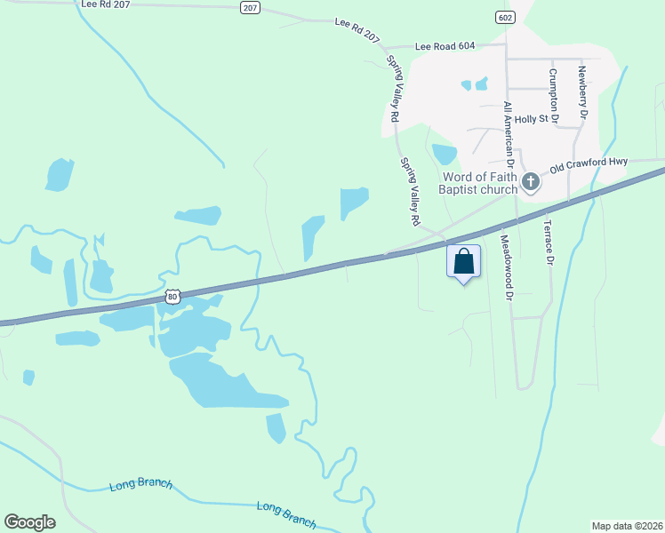 map of restaurants, bars, coffee shops, grocery stores, and more near Highway 8 in Phenix City