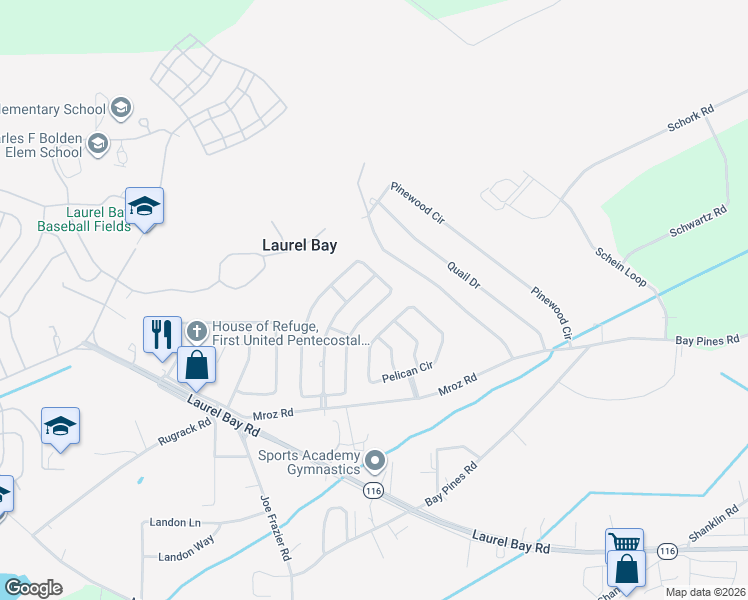 map of restaurants, bars, coffee shops, grocery stores, and more near 28 Irongate Drive in Beaufort