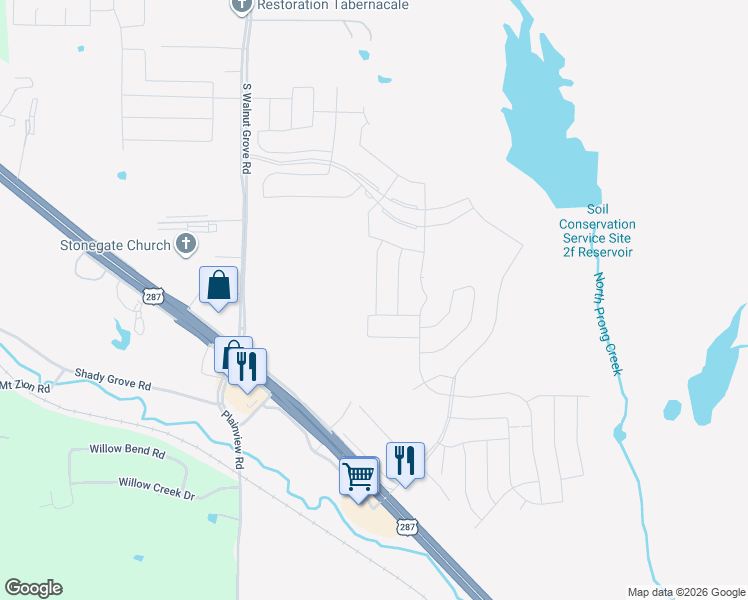 map of restaurants, bars, coffee shops, grocery stores, and more near 1874 South Walnut Grove Road in Midlothian