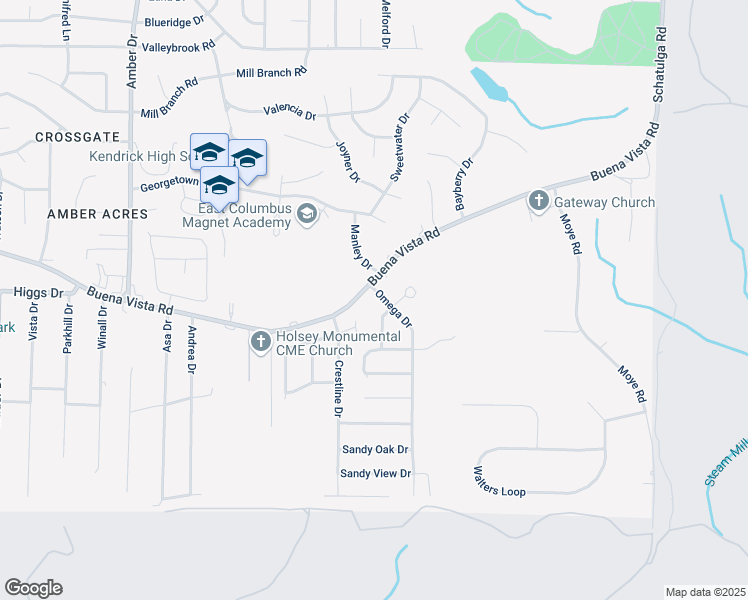 map of restaurants, bars, coffee shops, grocery stores, and more near 969 Omega Drive in Columbus