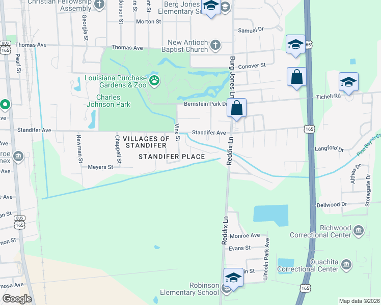 map of restaurants, bars, coffee shops, grocery stores, and more near 98 Savella Cir in Monroe