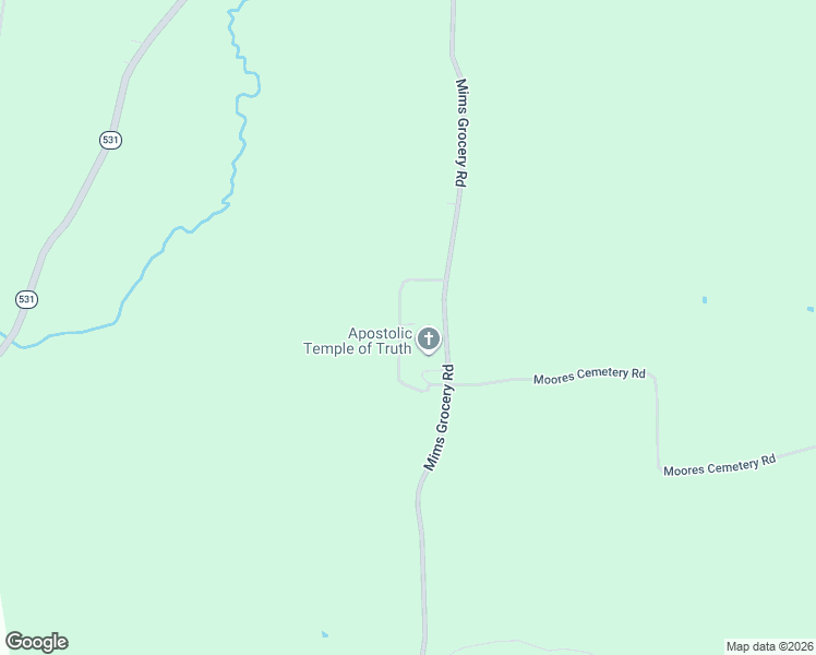 map of restaurants, bars, coffee shops, grocery stores, and more near 105 Oscar Moore Road in Dubberly