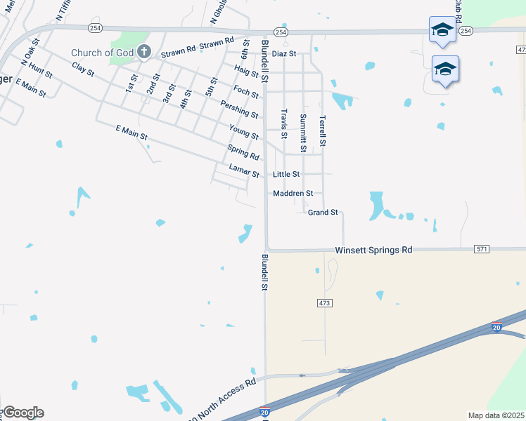 map of restaurants, bars, coffee shops, grocery stores, and more near 106 Blundell Street in Ranger