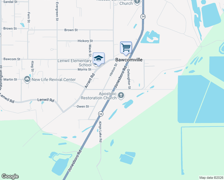 map of restaurants, bars, coffee shops, grocery stores, and more near 203 Martin Street in West Monroe