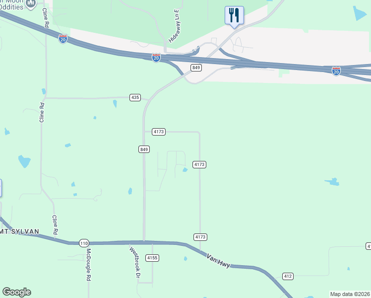 map of restaurants, bars, coffee shops, grocery stores, and more near 13499 County Road 4173 in Tyler