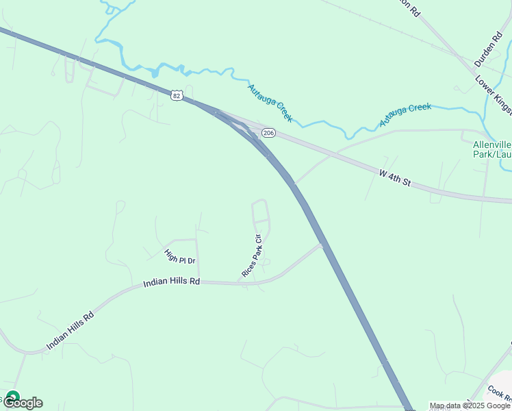 map of restaurants, bars, coffee shops, grocery stores, and more near 1300 Rices Park Circle in Prattville