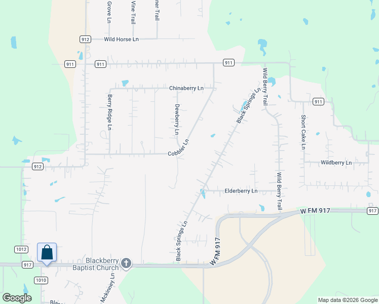 map of restaurants, bars, coffee shops, grocery stores, and more near 5901 Black Springs Lane in Joshua