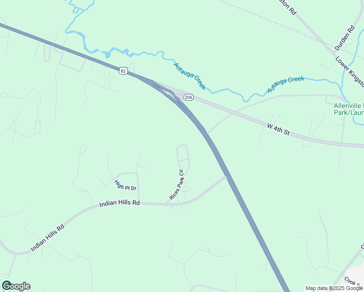 map of restaurants, bars, coffee shops, grocery stores, and more near 1300-1398 Rices Park Circle in Prattville