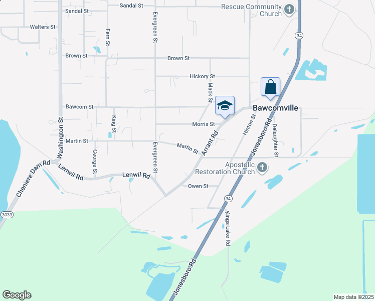 map of restaurants, bars, coffee shops, grocery stores, and more near 208 Arrant Rd in West Monroe