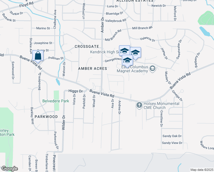 map of restaurants, bars, coffee shops, grocery stores, and more near 5817 Stafford Lane in Columbus