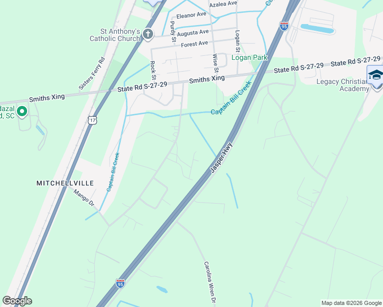 map of restaurants, bars, coffee shops, grocery stores, and more near 293 Mitchellville Road in Ridgeland