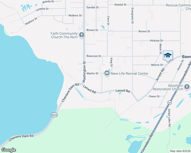 map of restaurants, bars, coffee shops, grocery stores, and more near 634-698 Martin St in West Monroe