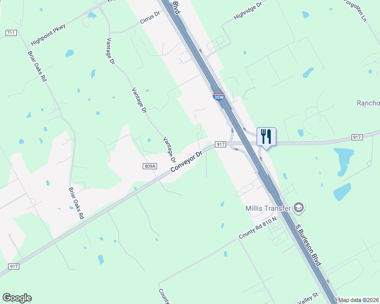 map of restaurants, bars, coffee shops, grocery stores, and more near 6705 Conveyor Drive in Cleburne