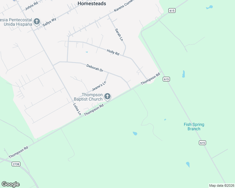 map of restaurants, bars, coffee shops, grocery stores, and more near 9521 Thompson Road in Alvarado