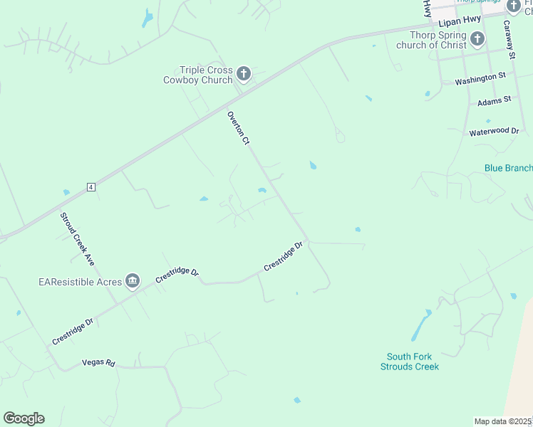 map of restaurants, bars, coffee shops, grocery stores, and more near 2920 Overton Court in Granbury
