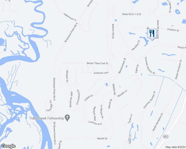 map of restaurants, bars, coffee shops, grocery stores, and more near 35 Ardmore Avenue in Beaufort