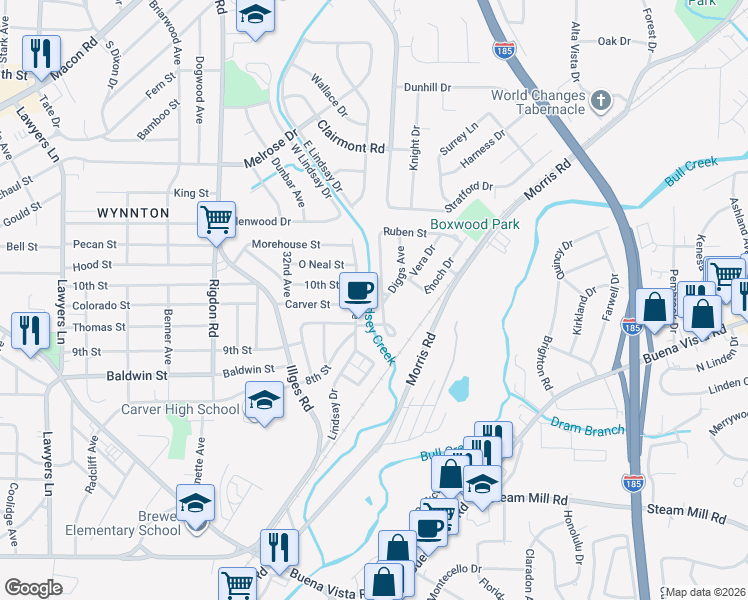 map of restaurants, bars, coffee shops, grocery stores, and more near 925 Fleming Avenue in Columbus