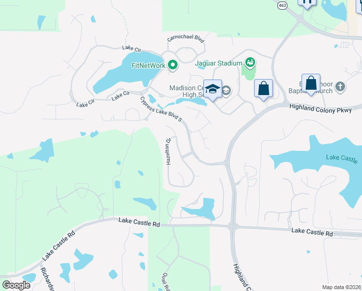 map of restaurants, bars, coffee shops, grocery stores, and more near 678 Hazelton Drive in Madison