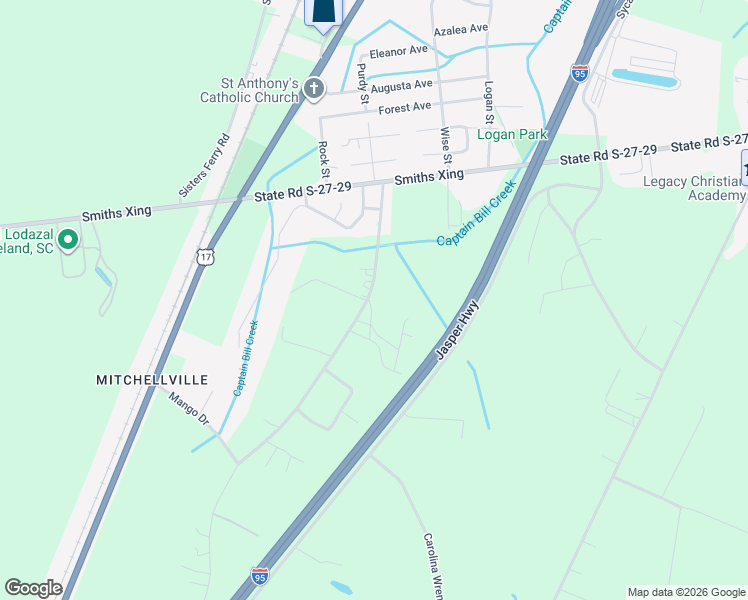 map of restaurants, bars, coffee shops, grocery stores, and more near 293 Mitchellville Road in Ridgeland