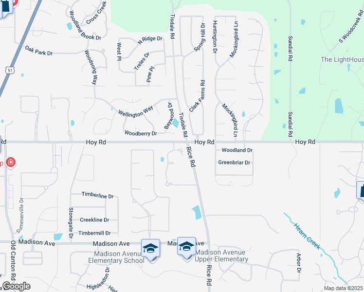map of restaurants, bars, coffee shops, grocery stores, and more near 121 Hoy Farms Drive in Madison
