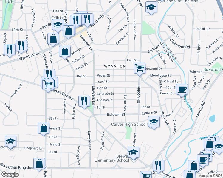 map of restaurants, bars, coffee shops, grocery stores, and more near 956 Samson Avenue in Columbus