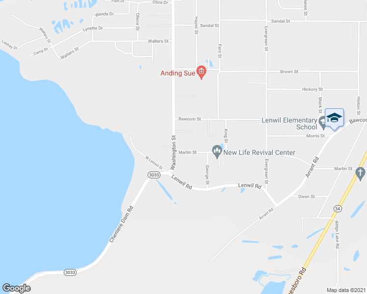 map of restaurants, bars, coffee shops, grocery stores, and more near 634 Martin St in West Monroe