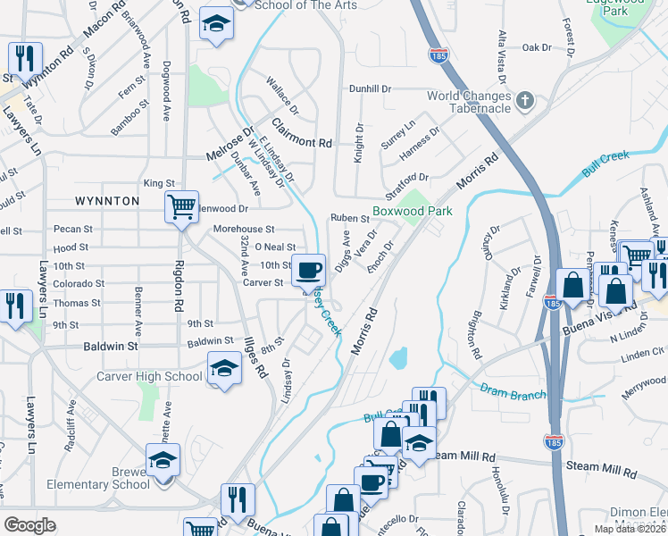 map of restaurants, bars, coffee shops, grocery stores, and more near 925 Fleming Avenue in Columbus
