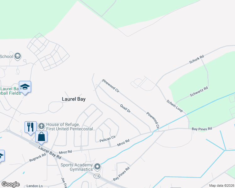 map of restaurants, bars, coffee shops, grocery stores, and more near 4347 Quail Drive in Beaufort