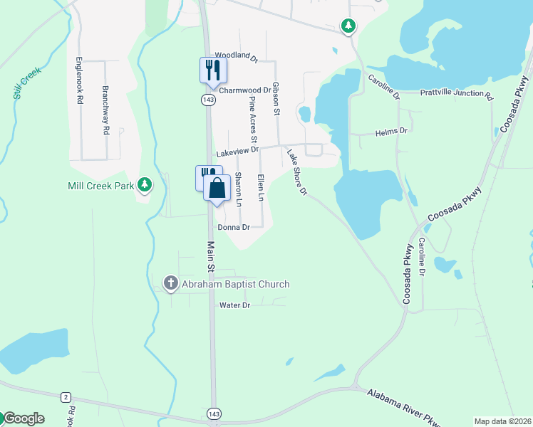 map of restaurants, bars, coffee shops, grocery stores, and more near 2410 Ellen Lane in Millbrook