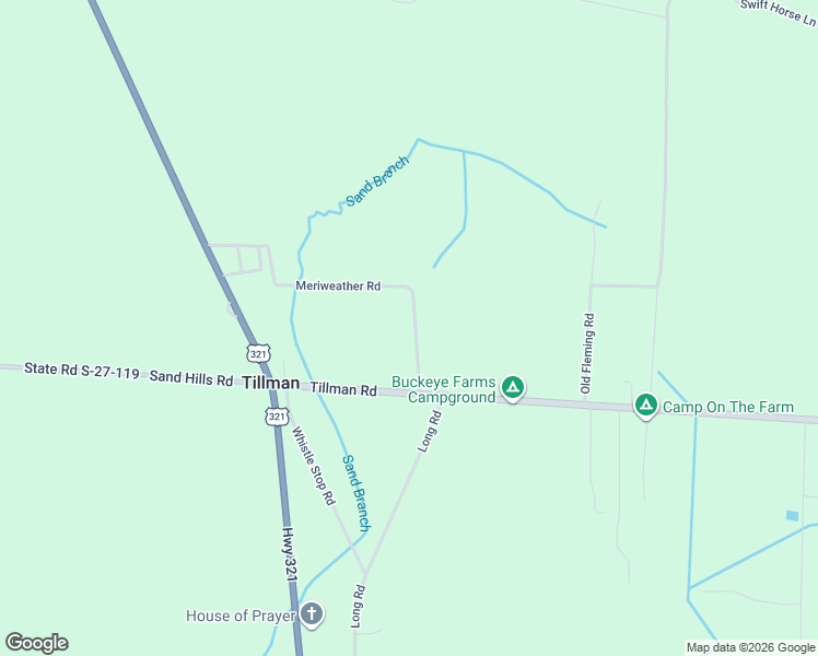 map of restaurants, bars, coffee shops, grocery stores, and more near 161 Meriweather Drive in Tillman