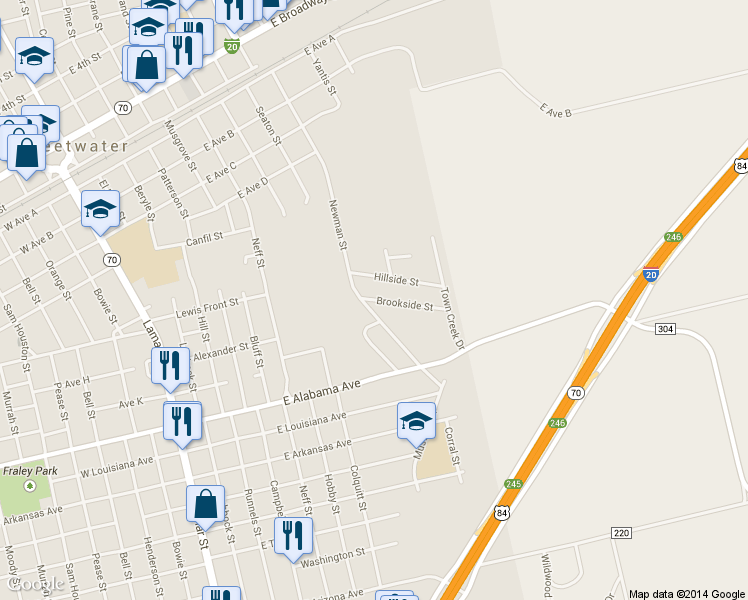 map of restaurants, bars, coffee shops, grocery stores, and more near 906 Brookside Street in Sweetwater