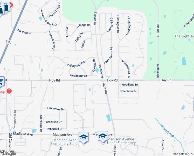 map of restaurants, bars, coffee shops, grocery stores, and more near 208 Clark Farms Road in Madison